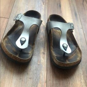 Silver 38 birkenstocks